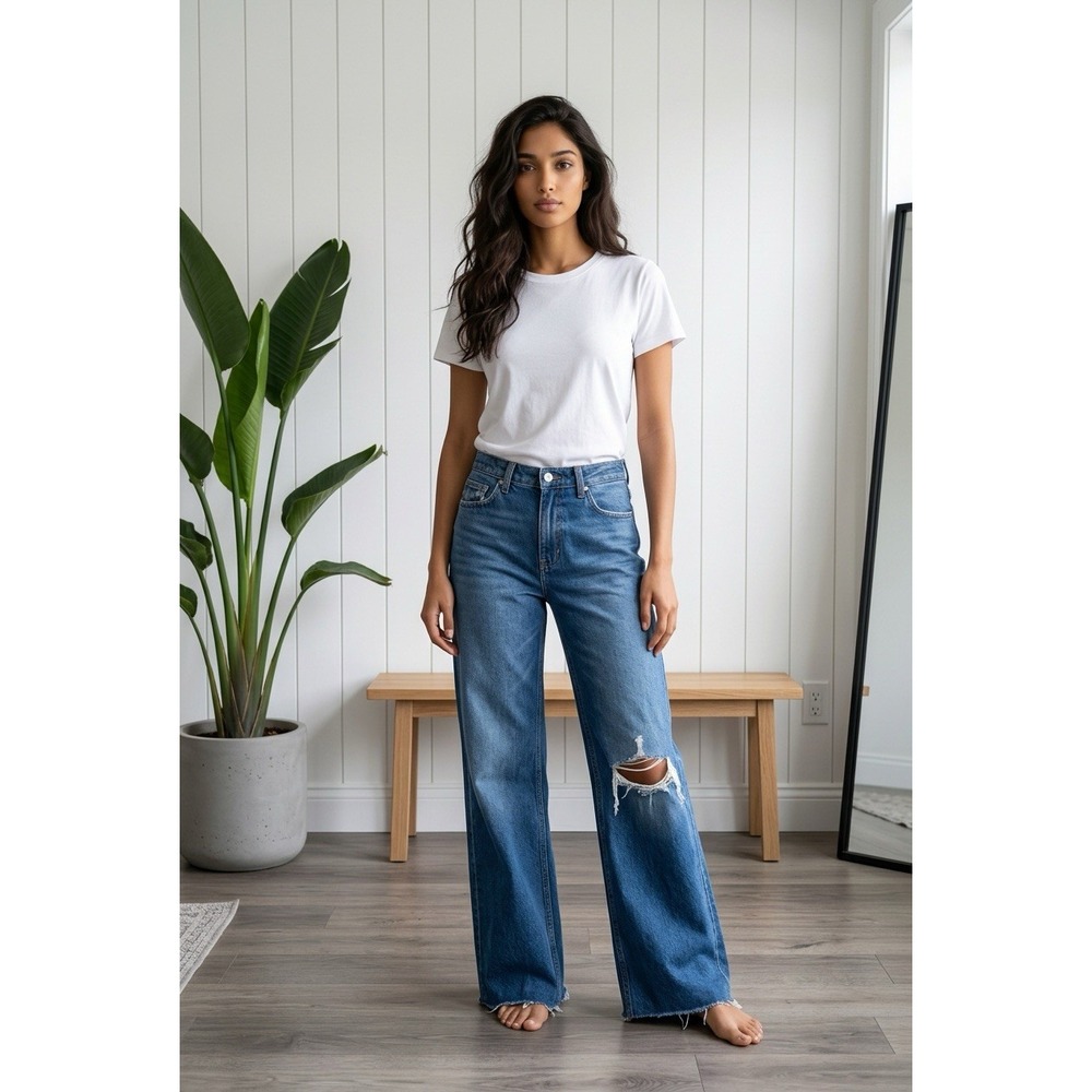Free People We The Free Curvy Misfit Flare Distressed Jeans